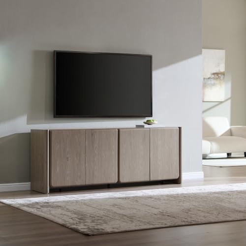 66" Modern Buffet Cabinet w/Storage, Large Sideboard, Light Grey - Image 5