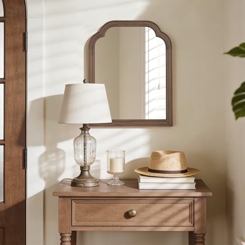 WallBeyond Wood Bathroom Mirrors for Wall Mounted, 16" x 20" Rustic Wood Frame Wall Mirrors Decorative for Living Room or Bedroom Vanity Mirror (Walnut) by WallBeyond