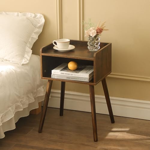 MaxSmeo Night Stand Set 2, Mid Century Side Table Bedroom with Storage - Image 3