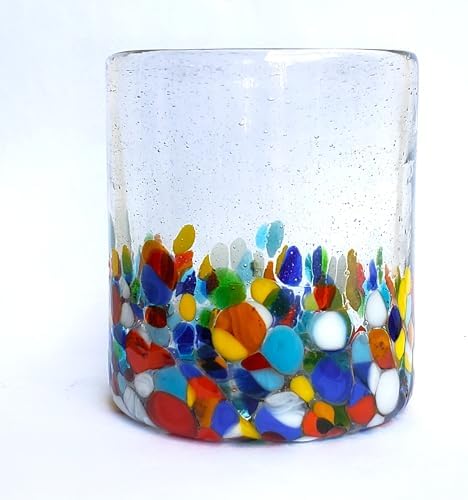 Clear & Confetti 9 oz Short Tumblers (set of 6), Recycled Glass, Lead-free, Toxin-Free (9 oz Tumbler) - Image 2