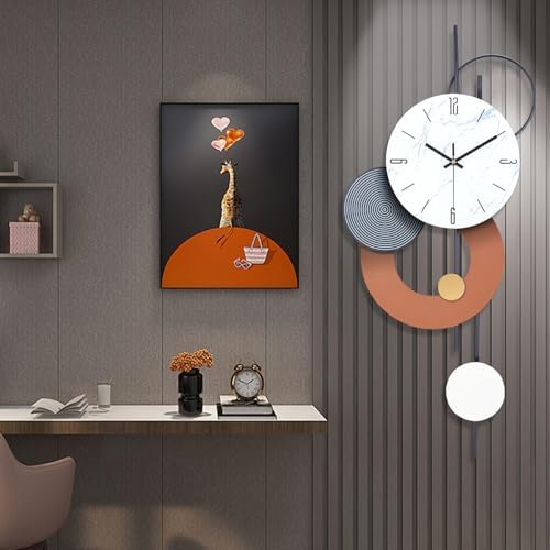 SIN&MI Decorative Wall Clocks for Living Room, Large Modern Metal Clocks Battery Operated Wall Art for Home Big Silent Clock Wall Decor for Living Room/Bedroom/Kitchen/Office,14 * 28 Inch - Image 6