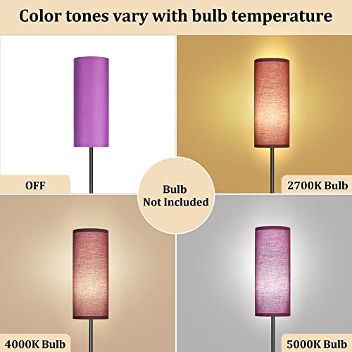 PARTPHONER Floor Lamp for Living Room, Modern Standing Lamps with Lampshade, Minimalist Tall Lamp with Foot Switch for Living Room, Bedroom, Kids Room, Office(Bulb Not Included) - Image 5