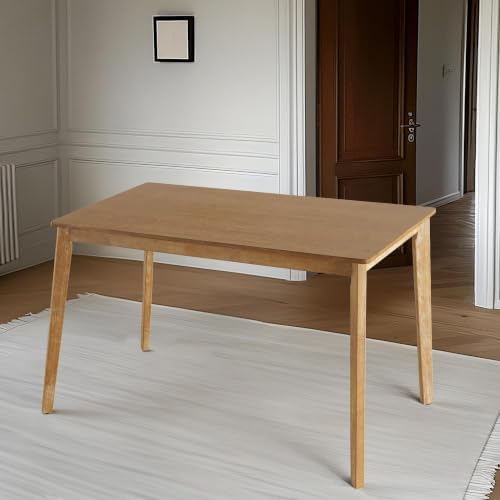 Farmhouse Dining Table, Rubberwood Legs, Wood Rectangle Dining Table by SIMTONAL
