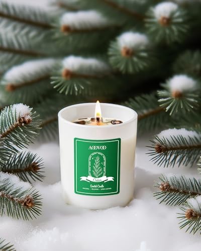 AOOVOO Holiday Candles Set for Women - 4 Pack Candles for Home Scented, Aromatherapy Candle with Crystals, 28 oz 200 Hour Long Lasting Candle, Winter Fragrance of Cedar, Fir, Hot Cocoa, Vanilla Cake - Image 2