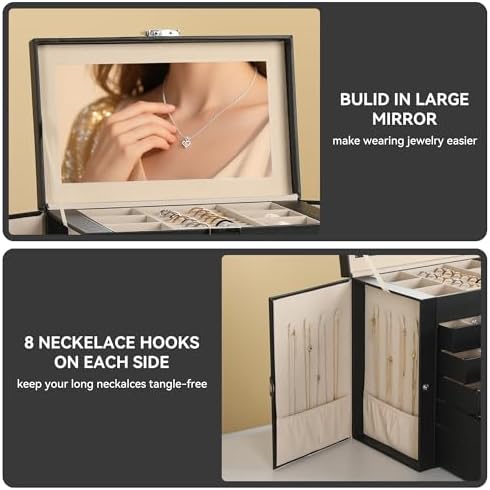 Frebeauty 6-Layer Jewelry Box for Women,Large Jewelry Organizer with Drawer - Image 5