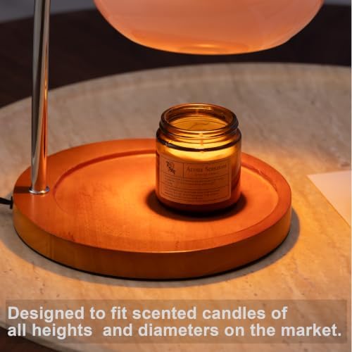 Pink Glass Candle Warmer Lamp, Bauhaus Design, Timer & Dimmer - Image 4