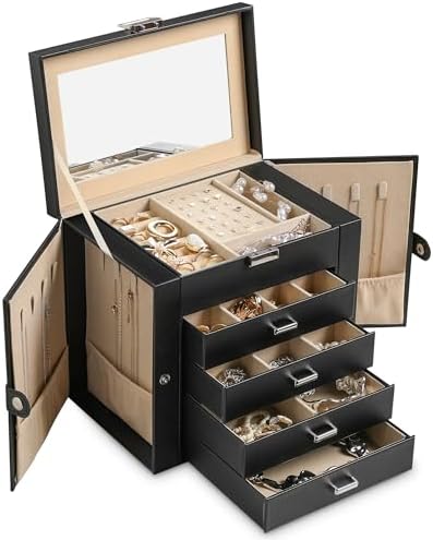 Frebeauty 5-Layer Jewelry Box for Women,Jewelry Organizer with 4 Drawers by Frebeauty