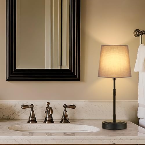 Cordless Table Lamps Set of 2 – Battery Operated Lamp with 7500mAh Rechargeable Battery, Stepless Dimmable Black Lamps with Grey Shade, Wireless Lamps for Dining Room & Nightstand (Bulbs Included) - Image 7