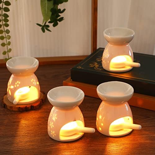 Yaomiao 12 Pcs Essential Oil Burner Ceramic Wax Warmer Burners Ceramic Oil Diffuser Candle Tealight Holder Aromatherapy Candle Holder for Home Bedroom Decoration Housewarming Gift - Image 2