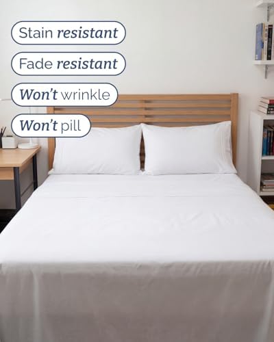 Full XL Sheets - 4 Piece Full XL Sheet Set - Breathable & Cooling - White - Image 5