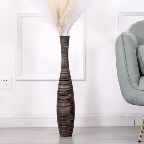 Leewadee Decorative Tall Floor Vase for Living Room Decor, 26 inches, Brown, Resin by Leewadee