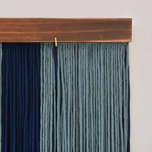 Jakalin Macrame Wall Hanging Boho Yarn Tassel Blue Modern Decor 39"x39" - Image 6