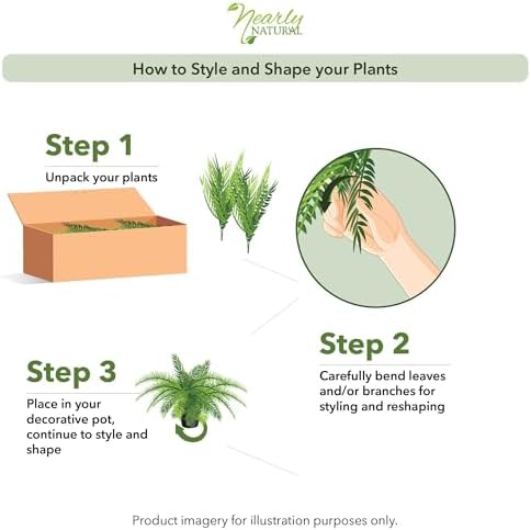 Nearly Natural 48 in Artificial Boston Fern Hanging Plant (Set of 2) - Image 6