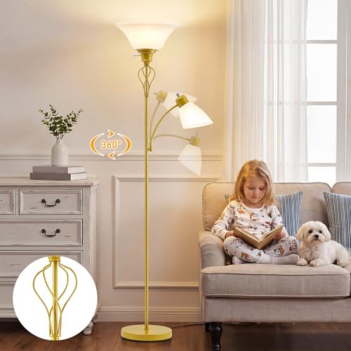 Floor Lamps for Living Room, 70" Tall Torchiere Floor Lamps, Plastic Shade - Image 6