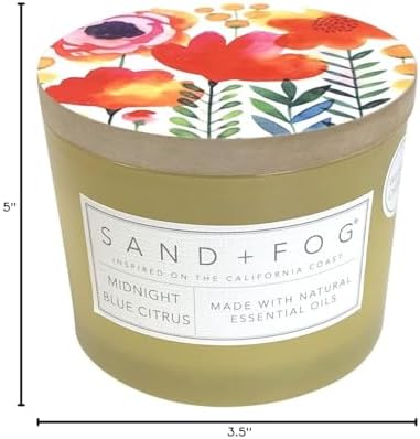 Sand + Fog Scented Candle - Midnight Blue Citrus – Additional Scents and Sizes – 100% Cotton Lead-Free Wick - Luxury Air Freshening Jar Candles - Perfect Home Decor – 12oz - Image 6