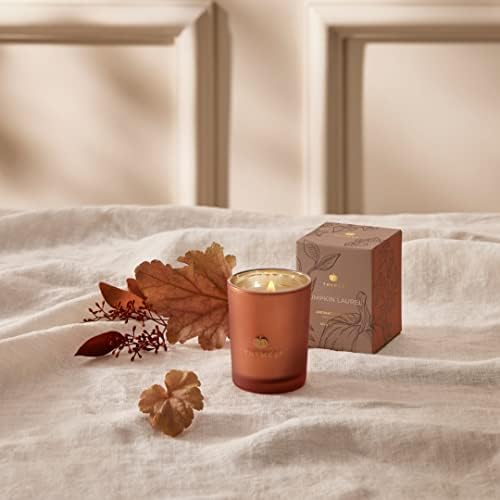 Thymes Scented Candles for Home Decor - Luxury Home Fragrance Gifts for Women & Men - Fall Candles with Creamy Pumpkin, Nutmeg, & Cinnamon - Burnt Orange Votive (Pumpkin Laurel, 2 oz) - Image 2
