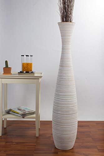 Leewadee Large Floor Vase 41 inches Mango Wood for Pampas Grass, Dried Flowers - Image 3