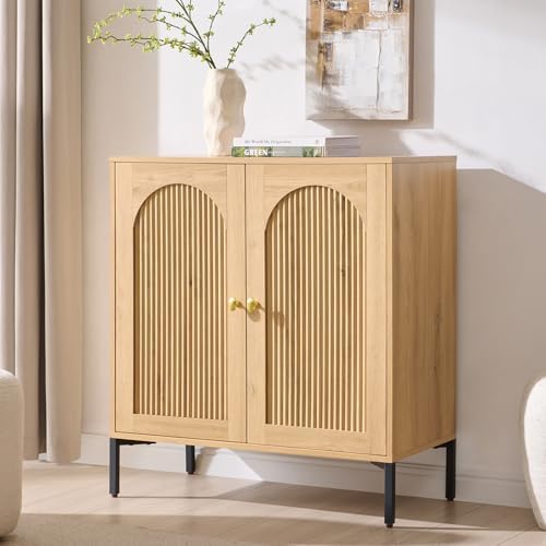 IFBUY 30.88" W Mid Century Modern TV Stands for Living Room, Natural Oak by IFBUYFarmhouseFurniture