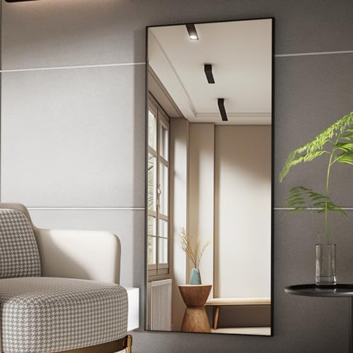 Koonmi 71"x26" Floor Mirror Full Length, Bedroom Floor Body Mirror with Stand, Large Black Mirror, Leaning, Standing or Hanging Horizontally/Vertically - Image 6
