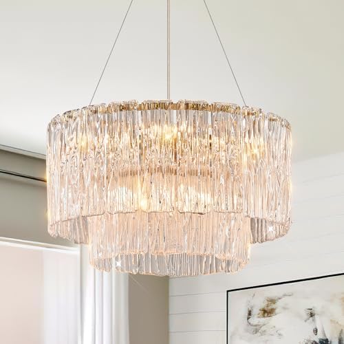CATINER Modern 20" Crystal Glass Chandelier 7-Light Gold Chandeliers by CATINER