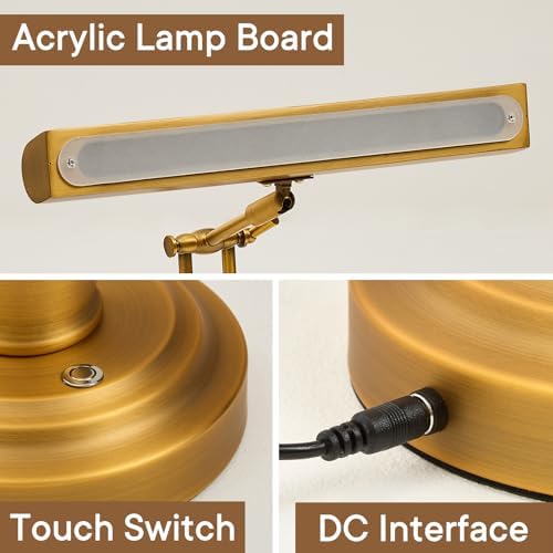 Brass Finish Piano Lamp,Antique Gold Bankers lamp - Image 3