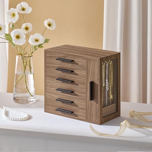 HOOBRO Wooden Jewelry Box for Women, Large Jewelry Organizer Box - Image 2