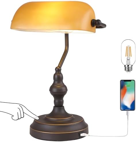 Banker Desk Lamp, Oil Rubbed Bronze Banker's Lamp by Liylanlighting