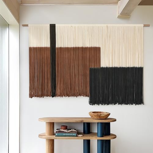 Macrame Wall Hanging Large Dip Dyed Brown Boho Fiber Art Decor 57"W*35"L - Image 4