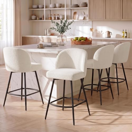 Garvee 26'' Bar Stools Set of 4, Counter Stools with Back & Thick Cushion by Garvee