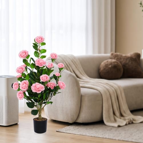 2 Pack Artificial Camellia Trees with Potted (Pink Flowers) - Image 4