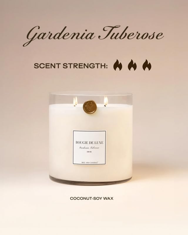 | Huge 10lb Luxury Candle, 150oz, 500 Hours | Gardenia Tuberose | Gardenia, Lemon, Jasmine | Natural Coconut-Soy Wax | by Big Ass Luxuries | As Seen On Shark Tank - Image 5