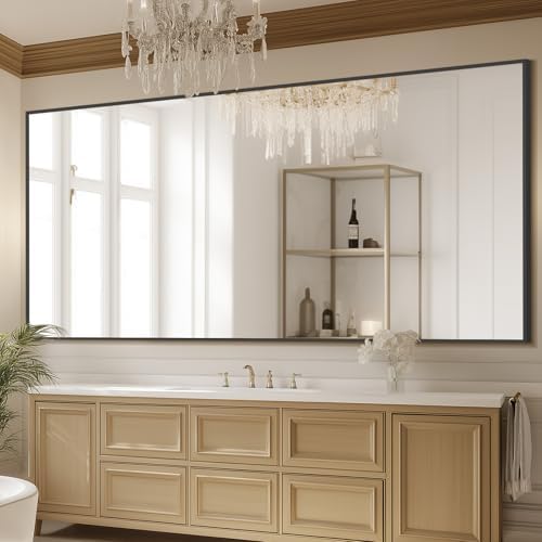 MELOMOIR 82"x44" Oversized Mirror Full Length, Floor Mirror for Gym, Black - Image 4
