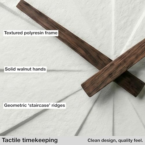 Driini Modern Wall Clock with No Numbers and Wooden Hands. White 12.5 Inch - Image 6
