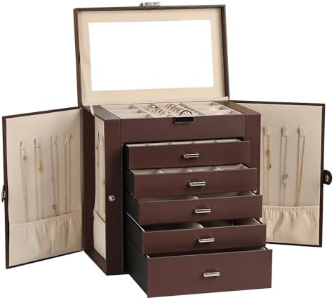 Frebeauty 6-Layer Jewelry Box for Women,Large Jewelry Organizer with Drawer by Frebeauty