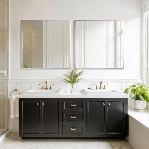 FICTOR Bathroom Vanity Mirror for Over Sink, 30" x 30", Silver - Image 5