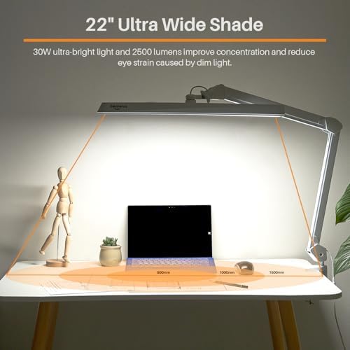 LED Architect Desk Lamp with Clamp, 30W 2500LM, White 30CCT - Image 3