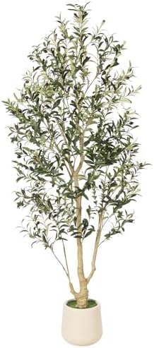FEELEAD Olive Tree Artificial Indoor 6ft with Planter for Living Room Decor by Home