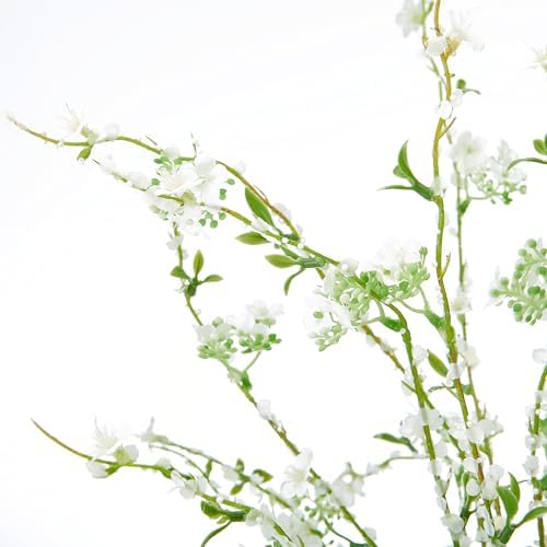 Elements Artificial White Flower Arrangement in White Ceramic Vase, Realistic Look and Feel - Image 2