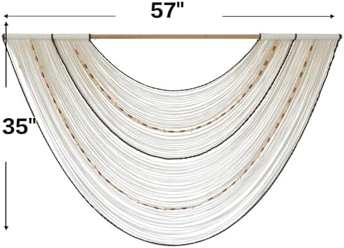 Macrame Wall Hanging Boho Wall Decor Beaded Fiber Art Handmade 57"W*35"L - Image 5