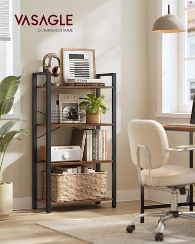 VASAGLE 4-Tier Bookshelf, Bookcase with Shelves, Storage Shelf, Living Room - Image 2