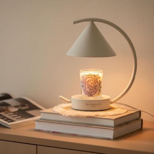 Japandi Moon Arc Candle & Wax Warmer Lamp, Tsukimi Inspired by BambooLife