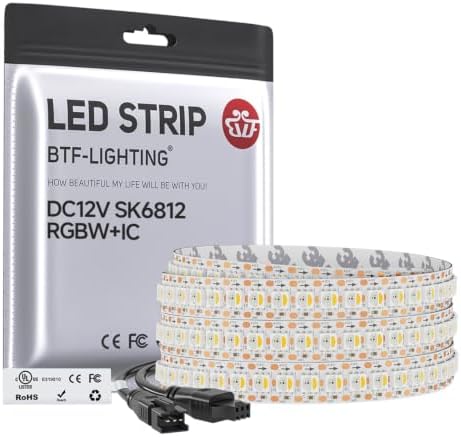 BTF-LIGHTING RGB+Natural White SK6812 LED Strip 3.28FT 144LED IP30 DC12V by BTF-LIGHTING