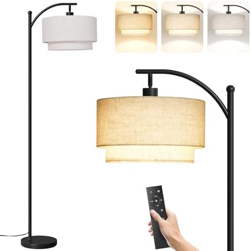 SUNMORY Arc Floor Lamps for Living Room with 12W Remote and Dimmable Bulb by SUNMORY