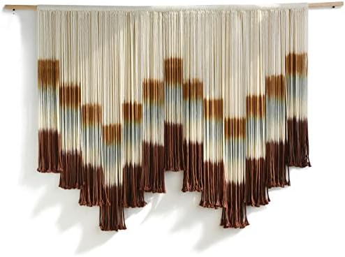 Macrame Wall Hanging Large Tie-Dye Geometric Fiber Wall Art Decor 57"W*35"L - Image 3