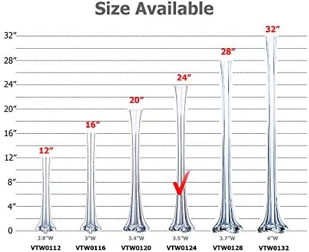 WGV Eiffel Tower Vase Bulk, Open 1.5", Height 24", (Multiple Sizes Choices) Clear Glass Floral Container with Sturdy Base, Flower Centerpiece for Wedding Event Home Decor, Arts Crafts, 12 Pieces - Image 3