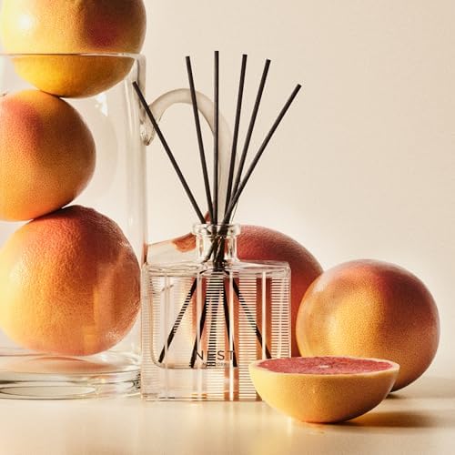 NEST New York Reed Diffuser, Grapefruit - 5.9 fl oz - Fragrance for Up to 90 Days - Reusable, Refillable Glass Holder - Includes 8 All-Natural Reed Sticks - Flame Free - Image 5