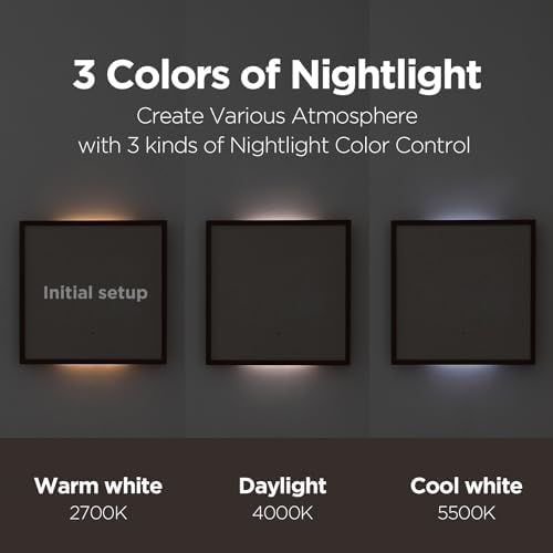 mooas Wooden Frame LED Silent Wall Clock (Wooden Frame Light Brown) - Image 4