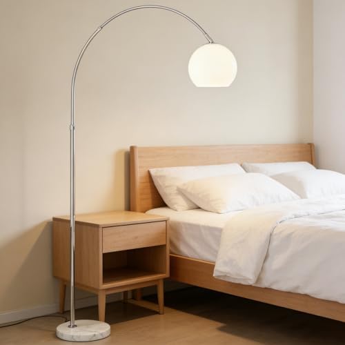 Modern White Arc Floor Lamp for Living Room,77 in Tall by MIXL