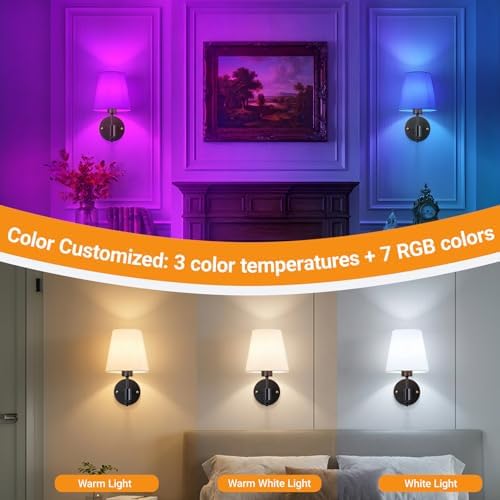 Nekhung Battery Operated Wall Sconce, Peel and Stick Sconces Set of 2 - Image 5