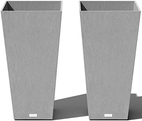Veradek Pure Series Taper Planter - Tall Tapered Outdoor Planter with Shelf by VeradekOutdoor